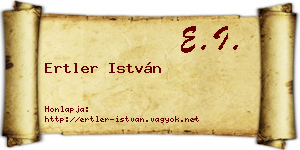 Ertler István névjegykártya